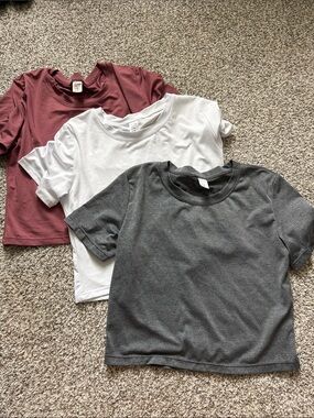 Amazon Kids Short-Sleeve Tees - Mauve, White & Charcoal